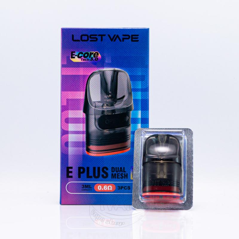 Cartus 3ml Lost Vape E Plus-Dual Mesh 0.6Ohm